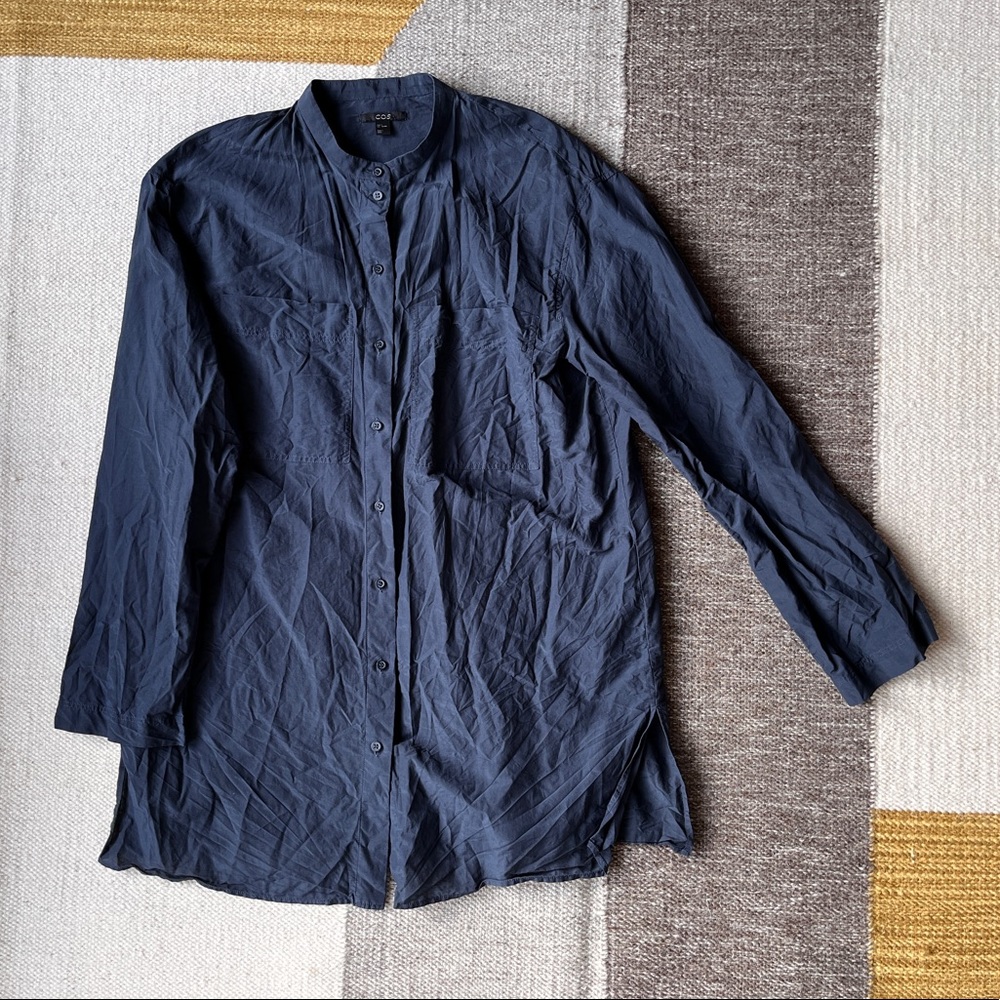 COS cotton silk long shirt